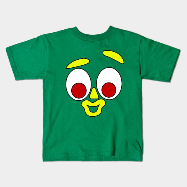 Gumby Happy Face Kids T-Shirt by liora natalia